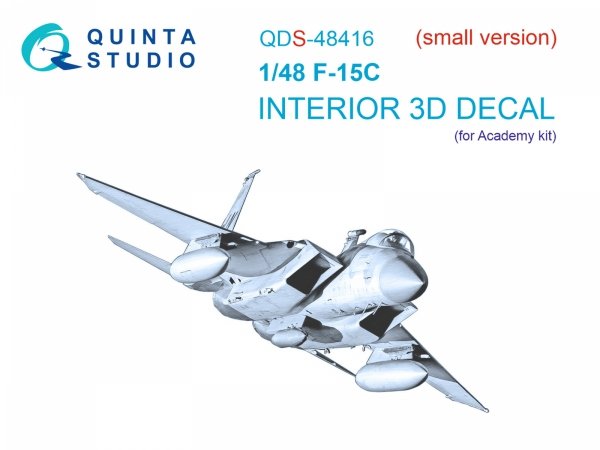 Quinta Studio QDS-48416 F-15C 3D-Printed coloured Interior on decal paper (Academy) (Small version) 1/48