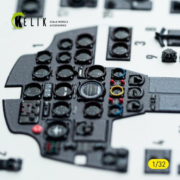 Kelik K32045 Bf-110D - interior 3D decals for Dragon/Hobby 2000 kit 1/32
