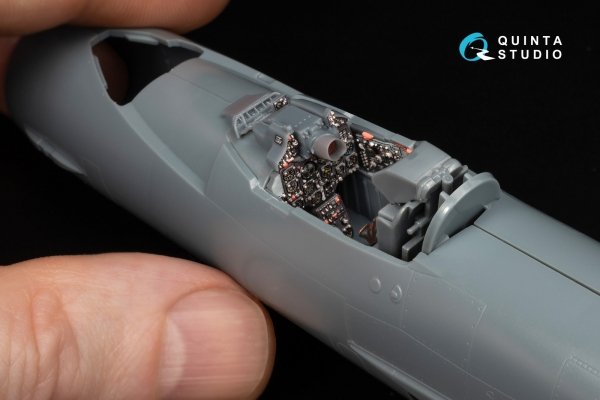 Quinta Studio QD+48551 MiG-21R (grey cockpit panels) 3D-Printed &amp; coloured Interior on decal paper (Eduard) (with 3D-printed resin parts) 1/48