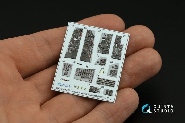 Quinta Studio QD48370 F-4E late without DMAS 3D-Printed &amp; coloured Interior on decal paper (Meng) 1/48