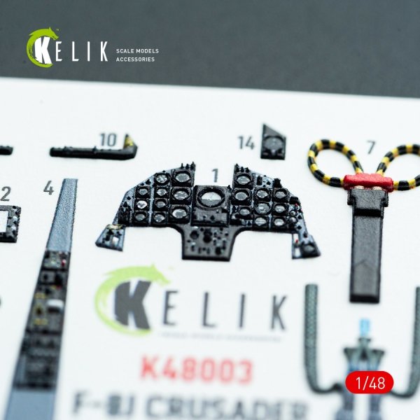 Kelik K48003 F-8J Crusader - interior 3D decals for Hasegawa kit 1/48