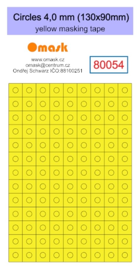 Omask 80054 Circles 4,0 mm (130x90mm) yellow masking tape