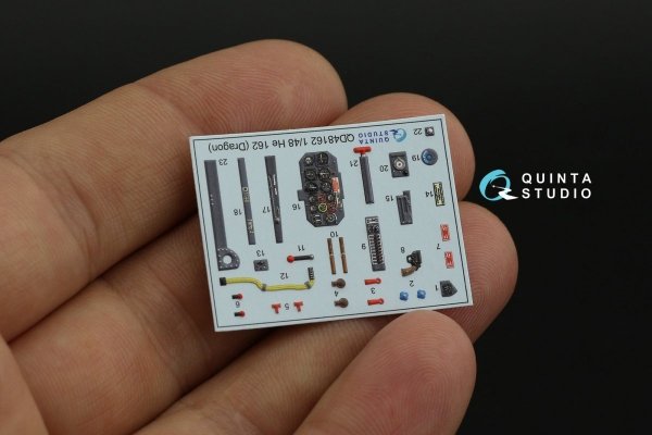 Quinta Studio QD48162 He 162 3D-Printed &amp; coloured Interior on decal paper (Dragon) 1/48