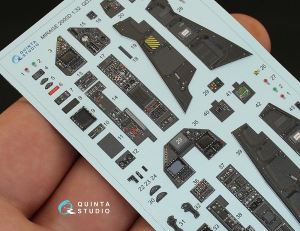 Quinta Studio QD32012 Mirage 2000D 3D-Printed &amp; coloured Interior on decal paper (for Kitty Hawk kit) 1/32