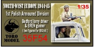 Toro 35F54 NWE 1944-45 - 1 Dywizja Pancerna - Kierowca i strzelec z BRENem Do kabiny Bedforda z IBG 1/35