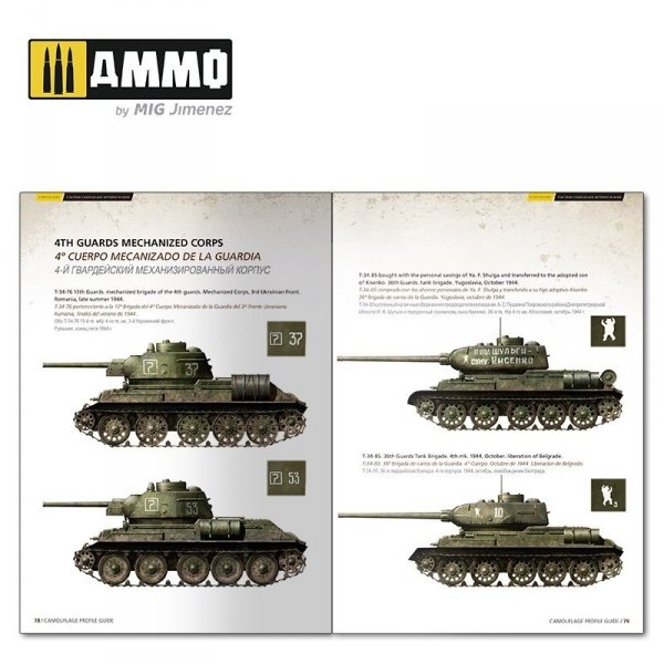 AMMO of Mig Jimenez 6145 T-34 Colors. T-34 Tank Camouflage Patterns in WWII (Multilingual)