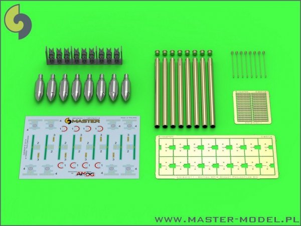Master AM-24-012 British 3in Rocket RP-3 with 60LB SAP heads (8pcs) (1:24)