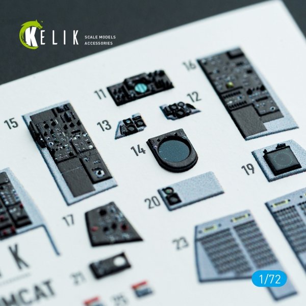 Kelik K72217 F-14A Tomcat - interior 3D decals for HobbyBoss kit (1/72)
