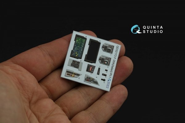 Quinta Studio QD32173 F-35A 3D-Printed &amp; coloured Interior on decal paper (Italeri) 1/32