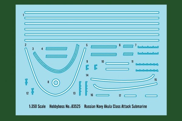 Hobby Boss 83525 Russian Navy SSN Akula Class Attack Submarine (1:350)