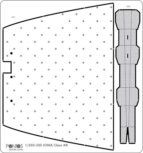 Pontos 35010F1 USS BB-64 Wisconsin 1991 Detail Up Set (1:350)