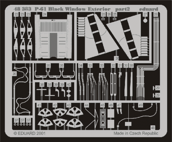 Eduard 48383 P-61 exterior 1/48  (MONOGRAM, REVELL)