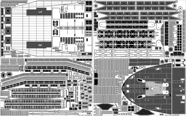 Pontos 27010fn 1/200 USS CV-6 Enterprise 1942 Detail Up Set (Teak Tone wooden deck) 1/200