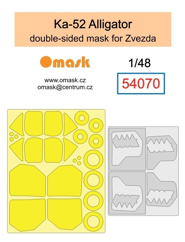 Omask 54070 Ka-52 Alligator double-sided mask (for Zvezda 4830) 1/48
