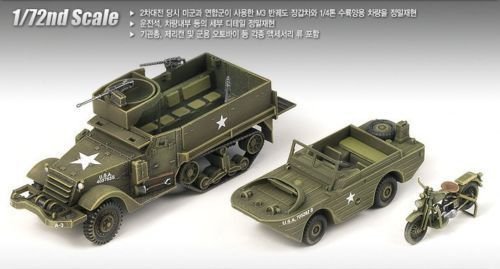 Academy 13408 M3 HALF TRACK &amp; 1/4ton AMPHIBIAN VEHICLE (1:72)