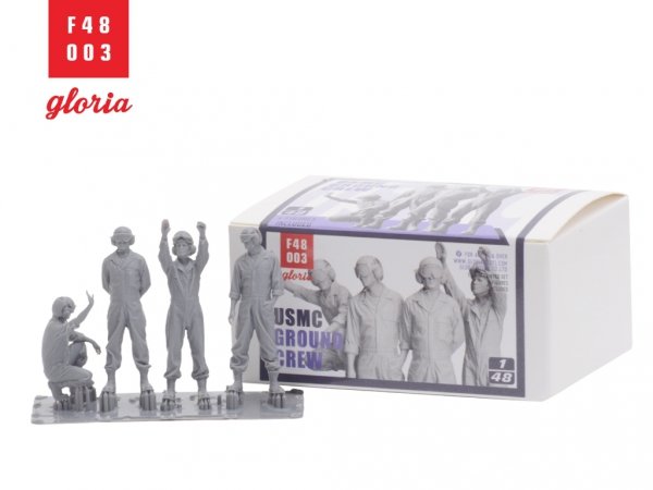 Gloria F48003 USMC Ground Crew 4 x 3D Printed figures 1/48