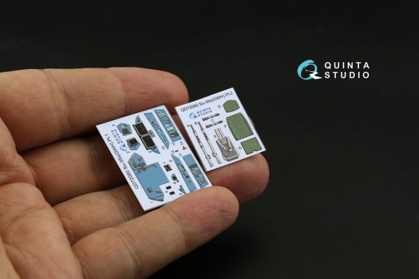 Quinta Studio QD72060 Su-35S 3D-Printed &amp; coloured Interior on decal paper (GWH) 1/72