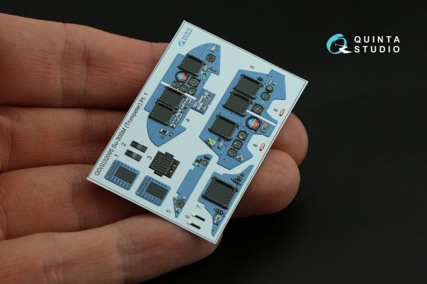 Quinta Studio QD32095 Su-30SM 3D-Printed &amp; coloured Interior on decal paper (conversion for Trumpeter Su-30MKK ) 1/32
