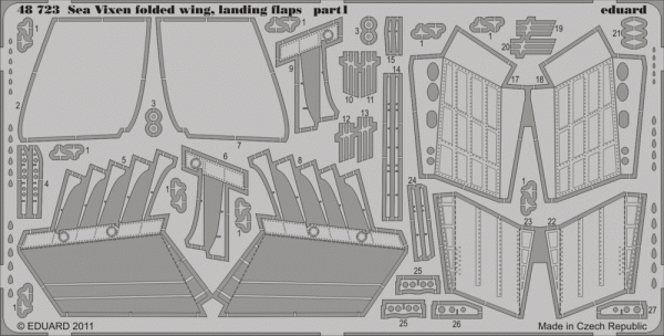 Eduard 48723 Sea Vixen folded wings, landing flaps 1/48 Airfix