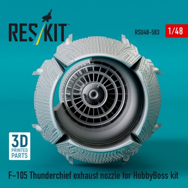 RESKIT RSU48-0583 F-105 Thunderchief exhaust nozzle for HobbyBoss kit (3D Printed) (1/48)