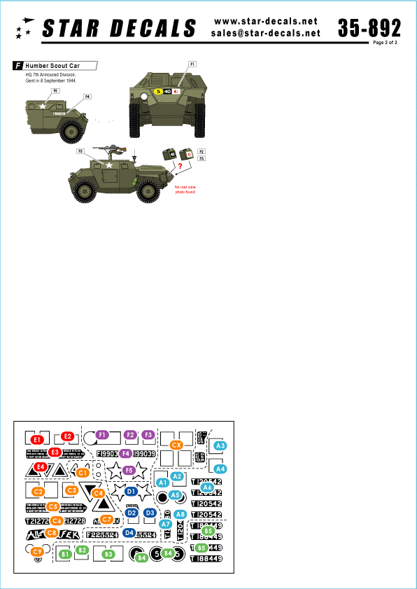 Star Decals 35-892 Desert Rats in NW Europe 1/35