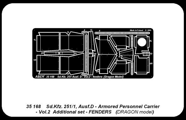 Aber 35168 Sd.Kfz.251/1 ausf.D  cz.2  blotniki (DRA) (1:35)