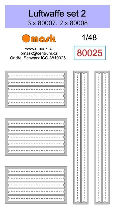 Omask 80025 Luftwaffe Set 2 (3 x 80007, 2 x 80008) 1/48