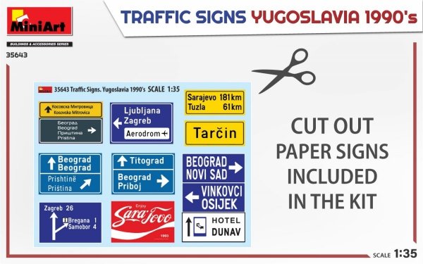 MiniArt 35643 TRAFFIC SIGNS. YUGOSLAVIA 1990’s 1/35