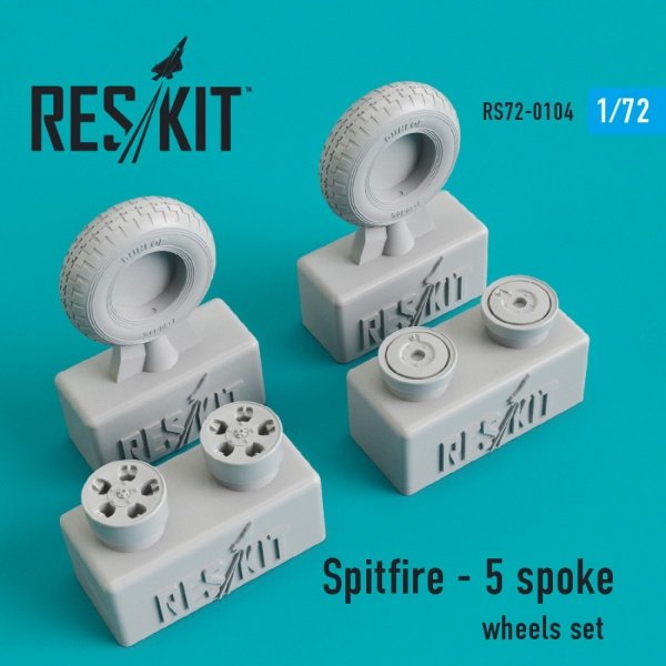 RESKIT RS72-0104 SPITFIRE (5 SPOKE) WHEELS SET 1/72