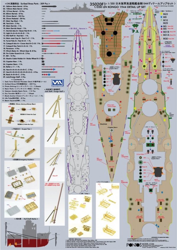 Pontos 35020F1 IJN Kongo 1944 Detail Up Set 1/350