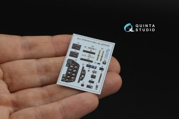 Quinta Studio QD32267 Bf 109K-4 3D-Printed &amp; coloured Interior on decal paper (Kotare) 1/32