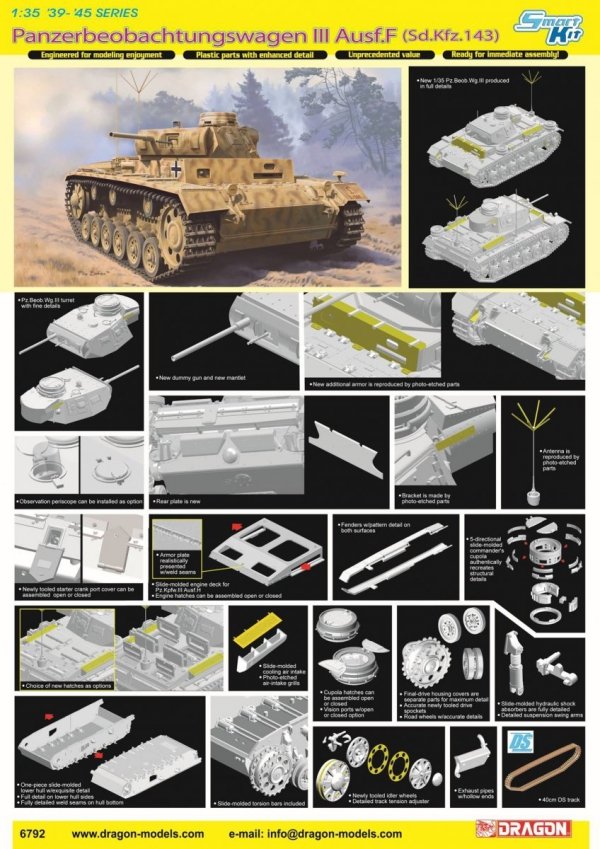 Dragon 6792 Panzerbeobachtungswagen III Ausf.F (Sd.Kfz.143) (1:35)