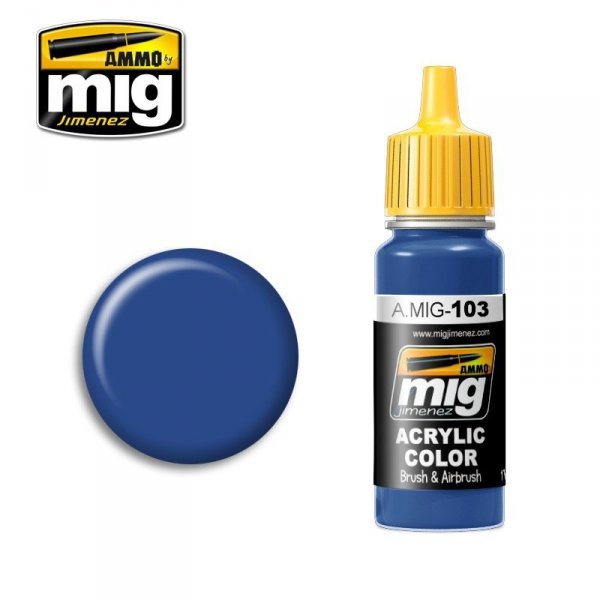 AMMO of Mig Jimenez 0103 MEDIUM BLUE 17ml.