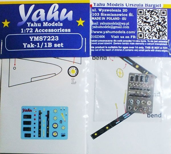 Yahu YMS7223 Jakowlew Jak-1 Set 1/72