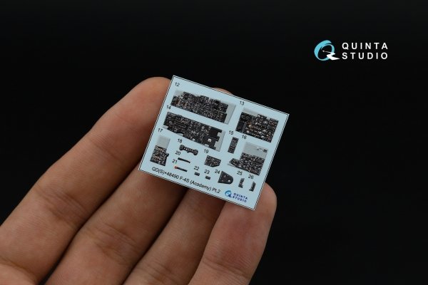 Quinta Studio QD+48490 F-4S Phantom II 3D-Printed &amp; coloured Interior on decal paper (Academy) (with 3D-printed resin parts) 1/48
