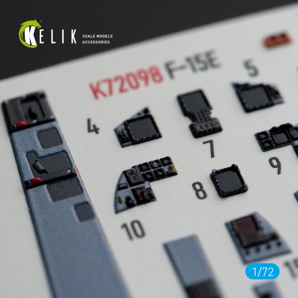 KELIK K72098 F-15E - interior 3D decals for GWH kit 1/72