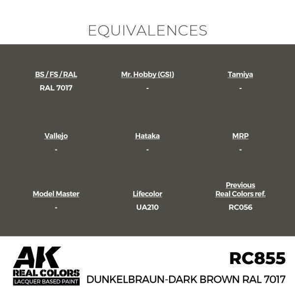 AK Interactive RC855 Dunkelbraun-Dark Brown RAL 7017 17 ml