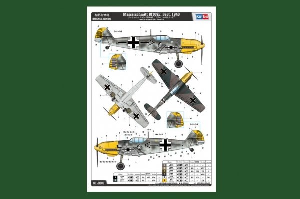 Hobby Boss 81809 Messerschmitt Bf109E Sept 1940 1/18