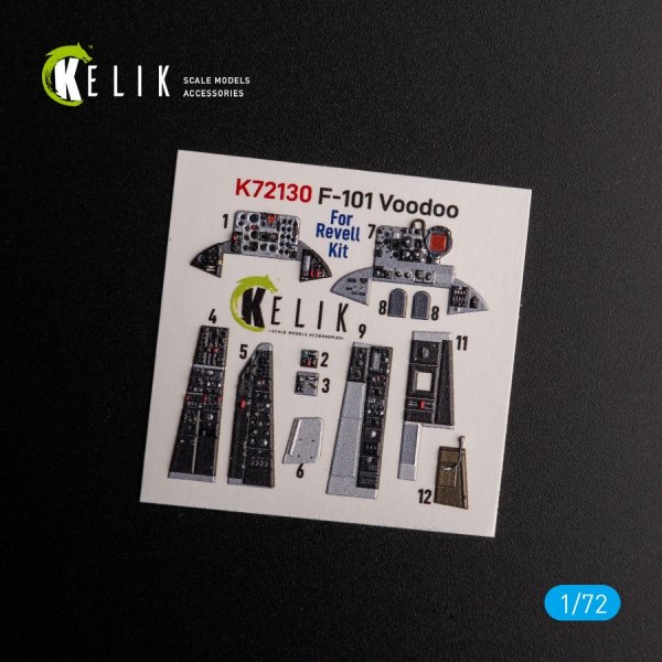 KELIK K72130 F-101 Voodoo - interior 3D decals for Revell kit 1/72