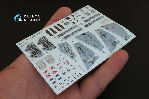 Quinta Studio QD32006 Su-25UB 3D-Printed &amp; coloured Interior on decal paper (for Trumpeter kit) 1/32