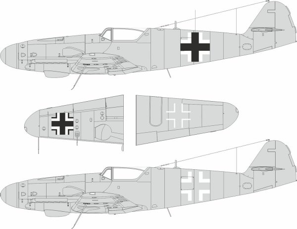 Eduard LX011 Bf 109G-5/6 national insignia Paint Mask Set for AIRFIX 1/24