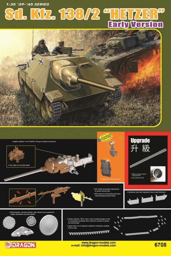 Dragon 6708 Sd.Kfz.138/2 &quot;Hetzer&quot; Early Version 1/35