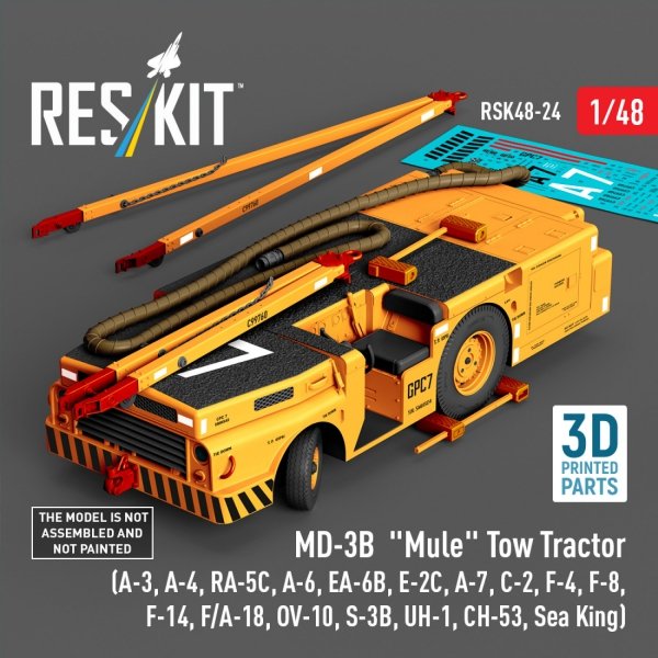 RESKIT RSK48-0024 MD-3B "Mule" Tow Tractor (3D Printed model kit) 1/48