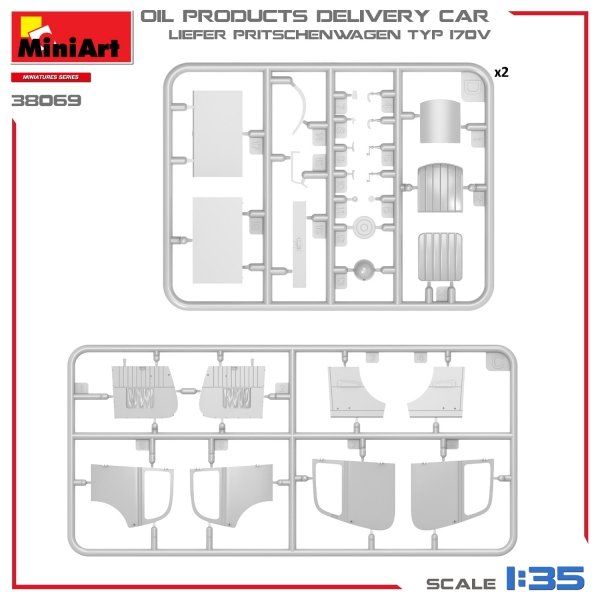 MiniArt 38069 OIL PRODUCTS DELIVERY CAR, LIEFER PRITSCHENWAGEN TYP 170V 1/35