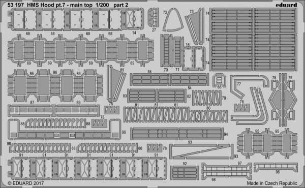 Eduard 53197 HMS Hood pt. 7 main top TRUMPETER 1/200