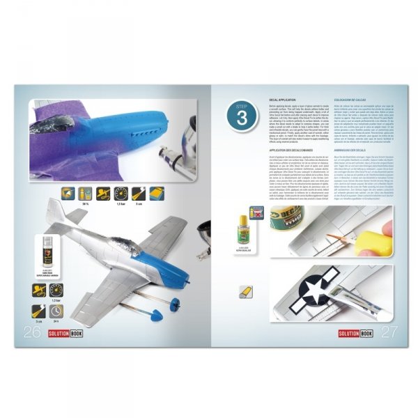 AMMO by Mig Jimenez SOLUTION BOOK 27 - How to Paint Metal Finished Aircraft (English, Spanish, French &amp; German)