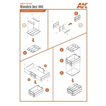 AK Interactive AK8224 LASER CUT WOODEN BOX 001 (7 UNITS)