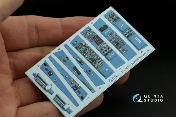 Quinta Studio QD32095 Su-30SM 3D-Printed &amp; coloured Interior on decal paper (conversion for Trumpeter Su-30MKK ) 1/32