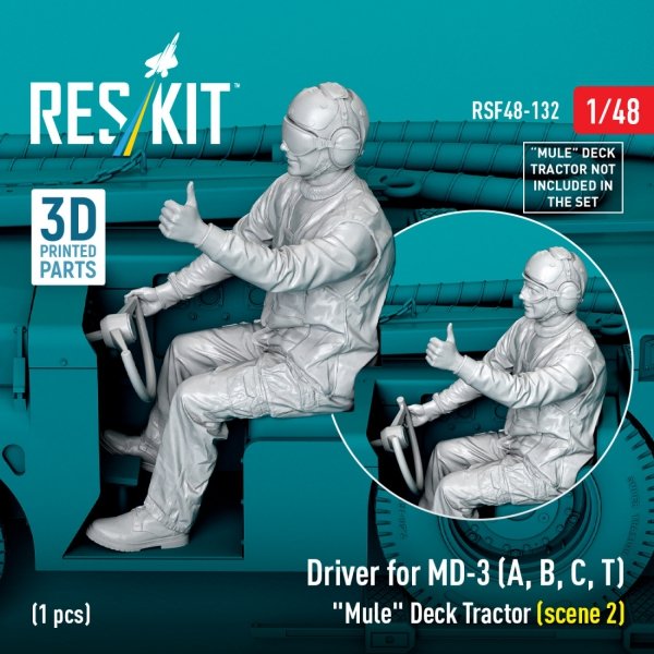 RESKIT RSF48-0132 Driver for MD-3 (A, B, C, T) "Mule" Deck Tractor (scene 2) (1 pcs) (3D Printed) (1/48)