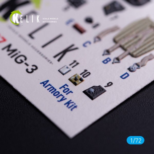 Kelik K72207 MiG-3 - interior 3D decals for Armory kit (1/72)